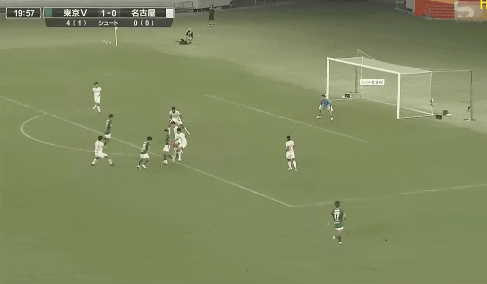 天皇杯半场战报:新井悠太与内田宅哉破门,东京绿茵1-1名古屋
